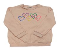 Růžová mikina se srdíčky zn. M&S