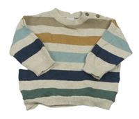 Béžovo-barevný pruhovaný svetr H&M