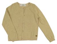 Zlatý třpytivý propínací svetr H&M