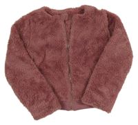 Starorůžová chlupatá bunda