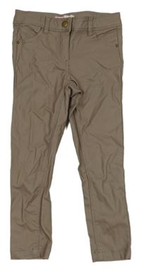 Hnědé potažené skinny kalhoty