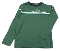 Tmavozelené triko se sněžným skútrem Fat Face