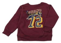 Vínová mikina s čísly a tygrem 