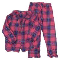 Růžovo-modré kostkované pyžamo M&S