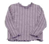 Lila melírované žebrované úpletové triko 