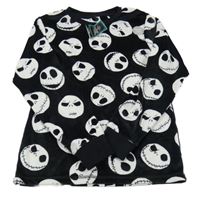 Nové - Černo-bílé plyšové pyžamové triko - Jack Skellington George