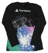 Černéo-barevné triko s fleky a ovladačem - Playstation 