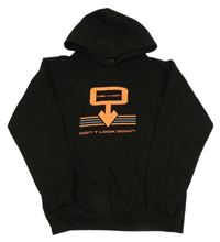 Černo-oranžová mikina s potiskem a kapucí Oblivion