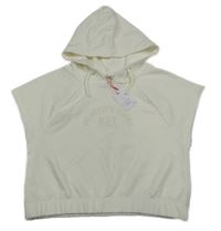 Nové - Smetanová tepláková crop vesta s nápisem a kapucí Matalan