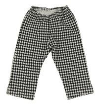 Černo-bílé vzorované crop legíny 