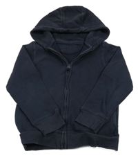 Tmavomodrá propínací mikina s kapucí Matalan