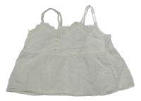 Bílý crop top s madeirou H&M