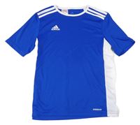 Tmavomodro-bílé sportovní tričko s logem Adidas