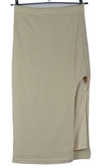 Dámská béžová pletená midi sukně 