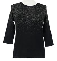 Dámský černo-zlatý třpytivý svetr zn. David Emanuel