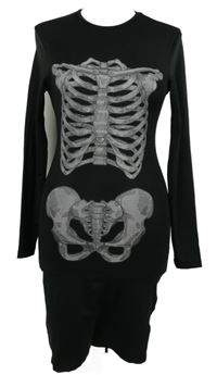 Dámské černé šaty s kostrou Brave soul 