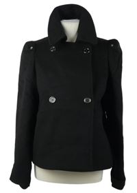 Dámský černý vlněný krátký kabát Jaeger 