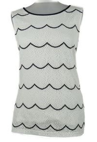 Dámský bílo-černý vzorovaný krajkový top Roman 