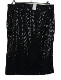 Nové - Dámská černá puntíkovaná třpytivá sametová sukně Beloved 