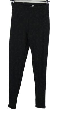 Dámské černo-hnědé vzorované sportovní legíny F&F