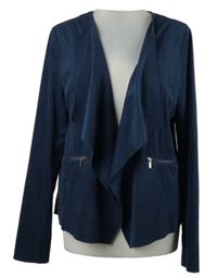 Dámský tmavomodrý semišový cardigán Promod 