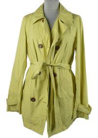 Dámský žlutý šusťákový jarní kabát s páskem Tchibo 