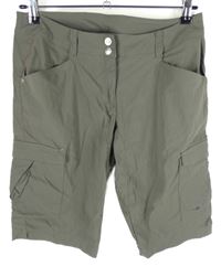 Dámské khaki šusťákové outdoorové kraťasy s kapsami Kaikkialia