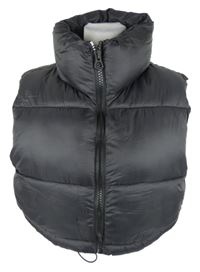 Dámská černá šusťáková crop vesta 