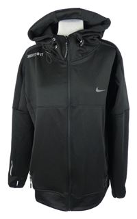 Pánská černá sportovní funkční propínací mikina s kaupcí Nike 