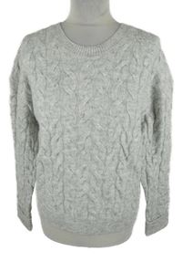 Dámský šedý vzorovaný vlněný svetr Primark 