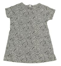 Světlešedé šaty se srdíčky a kytičkami H&M