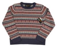 Nové - Barevný vzorovaný svetr 
