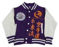 Fialovo-bílá baseballová mikina s potiskem AWDis