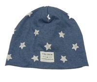 Modrá čepice s hvězdami a nášivkou 