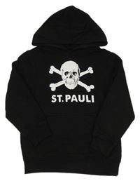 Černá mikina s lebkou a kapucí