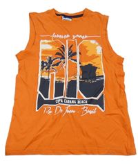 Oranžové tílko s potiskem Yigga