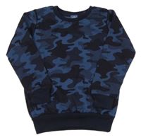 Tmavomodro-světlemodrá vzorovaná army mikina Kiki&Koko