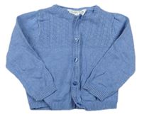 Modrý propínací svetr s dirkovaným vzorem M&Co.