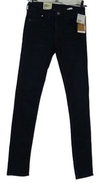 Nové - Dámské tmavomodré skinny regular waist rifle H&M vel. 27/32