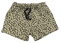 Béžovo-černé vzorované bavlněné kraťasy H&M