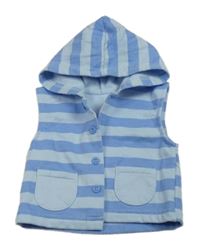 Modrá pruhovaná vesta s kapucí 