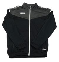 Tmavošedo-černá sportovní propínací mikina JAKO