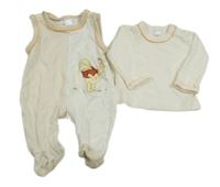 2set - Smetanovo-pruhované dupačky s Púem + triko Disney