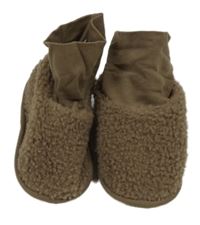 Hnědé huňaté capáčky s medvídky Next vel. 18