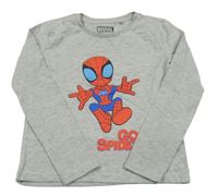 Šedé melírované triko se Spider-manem Sinsay