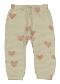 Smetanové žebrované tepláky se srdíčky George