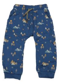 Tmavomodré tepláky se stromy Topolino