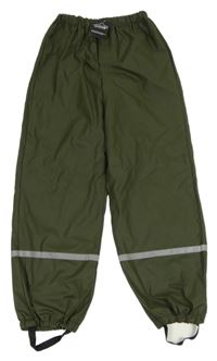 Nové - Tmavozelené voděodolné podšité kalhoty 