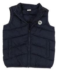 Tmavomodrá šusťáková zateplená vesta s dinem S. Oliver