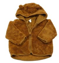 Medová chlupatá propínací mikina s kapucí H&M